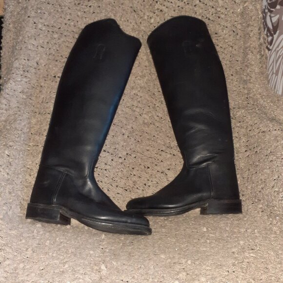 BOULET Canada-Tall Black Leather Riding Boots-Round Toe-Sz 6.5C-Large-NWOB - Picture 1 of 8